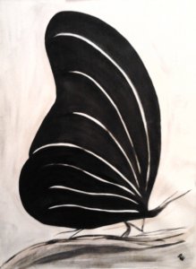 Fekete pillangó (akril)