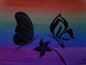 Pillangók találkozása (akril